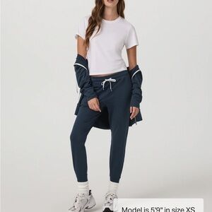 Vuori Black Joggers with White Drawstring